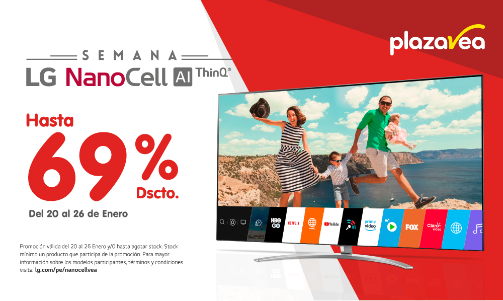 LG NanoCell TV | Aprovecha hasta un 69% de DSCTO. en Plaza Vea
